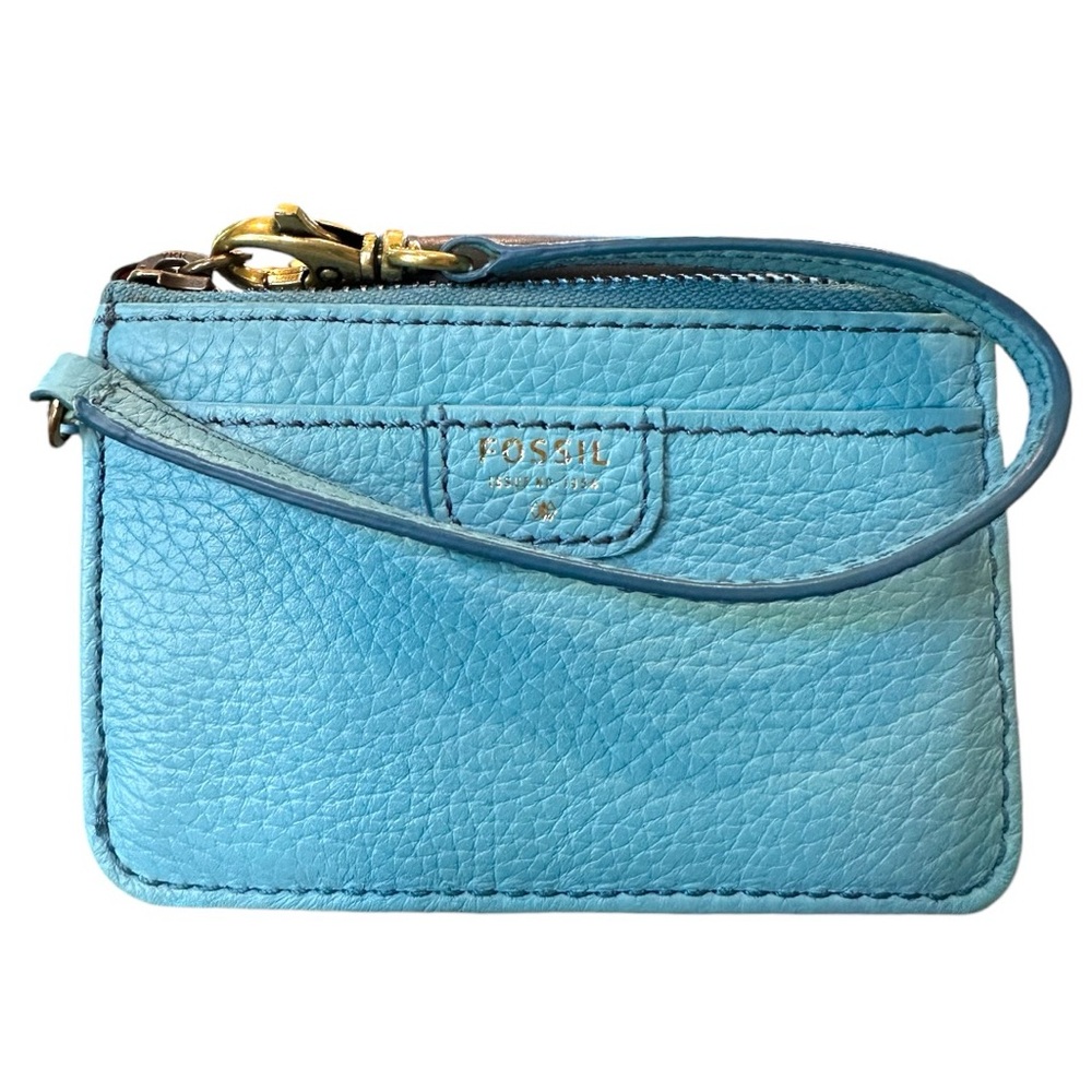 Fossil Leather Wristlet Pouch Cardholder